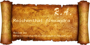 Reichenthal Alexandra névjegykártya